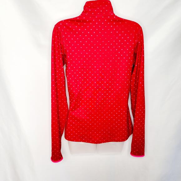 Nike Pro Dri Fit  Women's Fuchsia  Geometric Print Pullover Running Top Half Zip - Picture 9 of 12